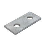 2 Hole Flat Channel Plate HDG 40x80mm