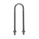 M10x40nb U Bolt BZP 1.1/2" 51mm ID Extended c/w 2xNuts