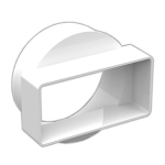 100x54mm to 100mm Round Male Plastic Duct Straight Adaptor