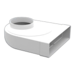 204x60mm to 150mm Round Elbow Plastic Duct - Rotating Spigot