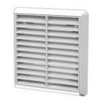 White Louvred Grille Outlet For 125mm Round Plastic Duct