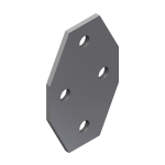 4 Hole Flat Channel Delta Cross Plate S/S - 89610