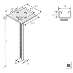 Unistrut Vertical Support 21mm Shallow Slotted 775mm - HDG