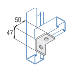 Unistrut 2 Hole 90° Channel Bracket 47x50mm - HDG