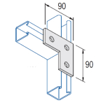 Unistrut 3 Hole Flat Channel L Bracket 90x90mm - HDG