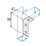 Unistrut 3 Hole 90° Channel Bracket 98x47mm - HDG