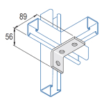 Unistrut 3 Hole 90° Channel Bracket 56x89mm - HDG