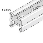 41x21mm Unistrut B2B Shallow Slotted Channel - 3m S/Steel