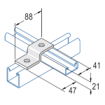 Unistrut 2 Hole Channel Z Bracket 88x21mm - HDG