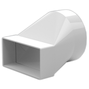 100x54mm to 100mm Round Offset Plastic Duct Straight Adaptor