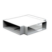 204x60mm Horizontal Tee Piece Plastic Duct Equal Flat Tee