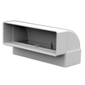 204x60mm 90deg Vertical Bend Plastic Duct Int / Ext Bend