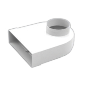 204x60mm to 150mm Round Elbow Plastic Duct - Fixed Spigot