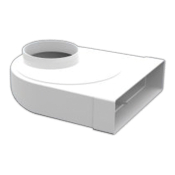 204x60mm to 150mm Round Elbow Plastic Duct - Rotating Spigot