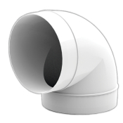 125mm Round Pipe 90deg Bend Plastic Duct Elbow Connector