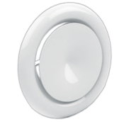 150mm Round Ceiling Supply Plastic Duct White Metal Valve