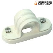 25mm White PVC Coated Metal Spacer Bar Saddle Clips