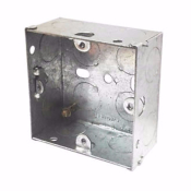35mm 1 Gang Flush Back Boxes - Steel 20 & 25mm KnockOuts