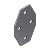 4 Hole Flat Channel Delta Cross Plate S/S - 89610