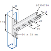 Unistrut Cantilever Arm Single Shallow Slotted 150mm - HDG