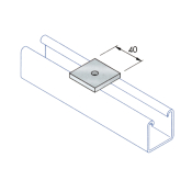 Unistrut Square Plate Internal Washer 40x40x5mm - M6/M8 - SS