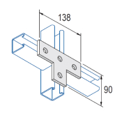 Unistrut 4 Hole Flat T Bracket 90x138mm - HDG