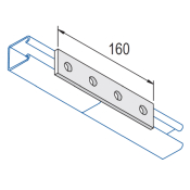Unistrut 4 Hole Flat Channel Plate - 160mm - HDG