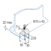 Unistrut Beam Clamp 25mm c/w Cone Point - HDG
