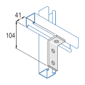 Unistrut 3 Hole 90° Channel Bracket 104x41mm - HDG