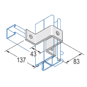 Unistrut 3 Hole 83mm Deep U Bracket 137x43x85mm - HDG