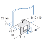 Unistrut Window Beam Clamp 41mm - c/w Cone Point - HDG