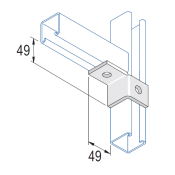 Unistrut 1+1 Left Hand Wing Bracket 49x49mm - HDG