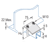 Unistrut U Bolt Beam Clamp 21-41mm - HDG/BZP