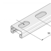 41x21mm Unistrut Light Gauge Shallow Slotted Channel 6m PG