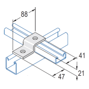 Unistrut 2 Hole Channel Z Bracket 88x21mm - HDG