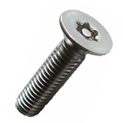 Countersunk Security Machine Screws (6 Lobe) - Stainless Steel