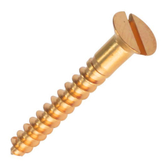 Slotted Woodscrews CSK - Brass