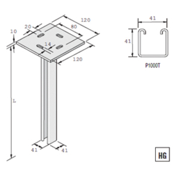 HBM - Vertical Support With Channel P1000T