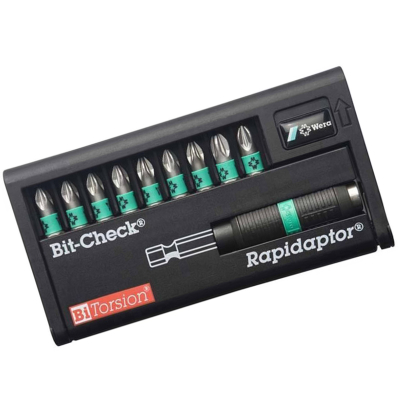 12pc Wera Screwdriver Bit Set (057420) Bi Torsion Rapidaptor