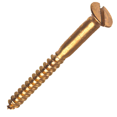 8x1 1/4Inch Brass CSK SLT W/Screw