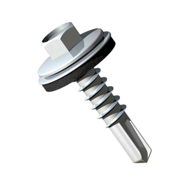 5.5x100mm/16W Hex S/Dril Screw Coarse Light Steel - 16mm Wash