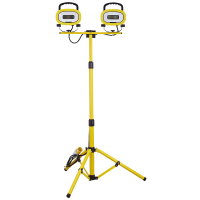 LED Site Light c/w Telescopic Tripod 110v 2x20W - TWIN LIGHT