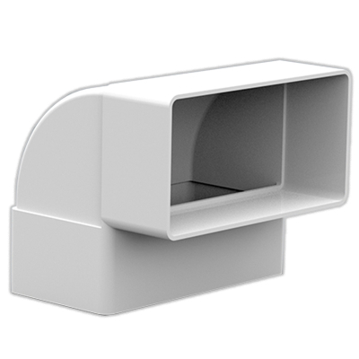 100x54mm 90deg Vertical Bend Plastic Duct Int / Ext Bend