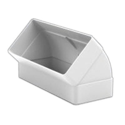 220x90mm 45deg Vertical Bend Plastic Duct Int / Ext Bend