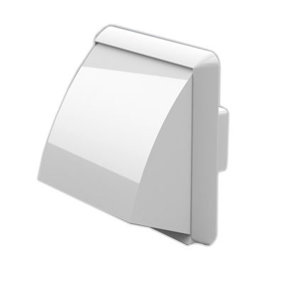 White Cowl Non-Return Outlet For 100mm Round Plastic Duct