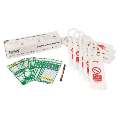 Scafftag Kit C/W 20 x Inserts 10 x Holders & 1 x Pen