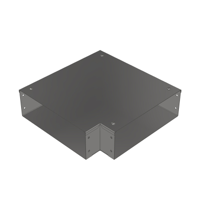 100x75mm 90deg Top Lid Galv Trunking Sharp Bend