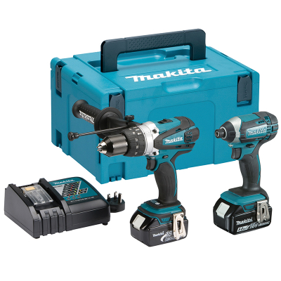 Makita 18V Twin Pack inc Batteries + Charger DLX2145TJ