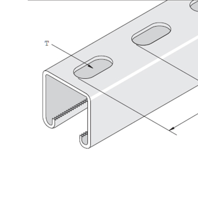 41x41mm Unistrut Deep Slotted Channel - 6m - HDG