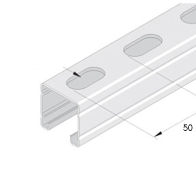 41x41mm Unistrut Light Gauge Deep Slotted Channel 3m - PG